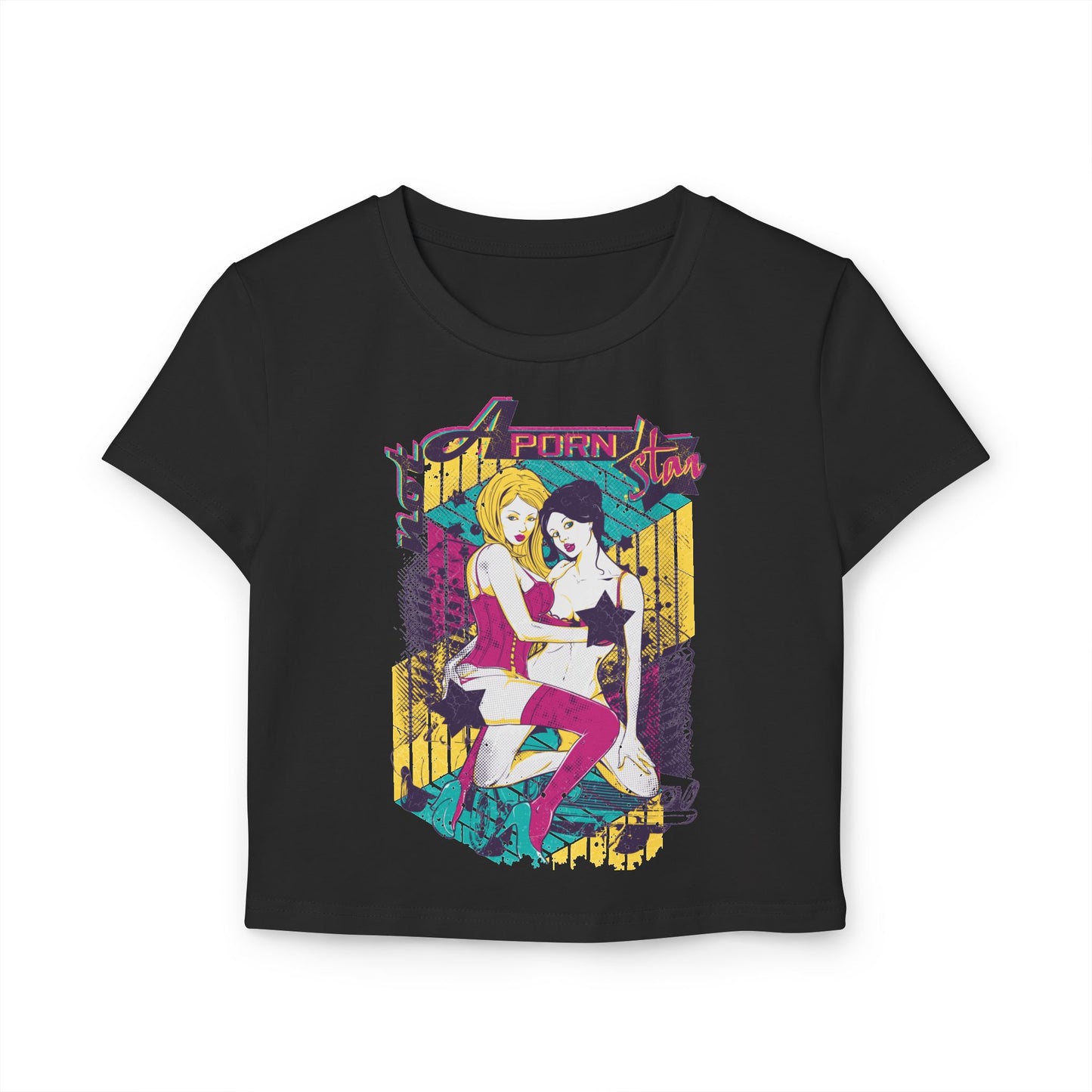 "I'm Not a Porn Star" Retro Baby Tee – Feminine, Bold & Stylish
