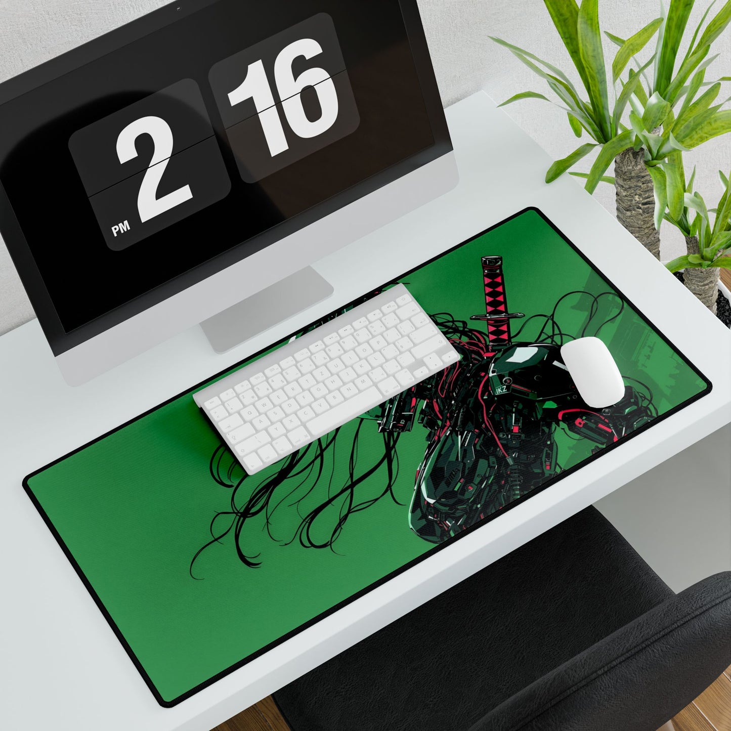 Futuristic Cyberpunk Femme Fatal Mouse Pad Desk Mat