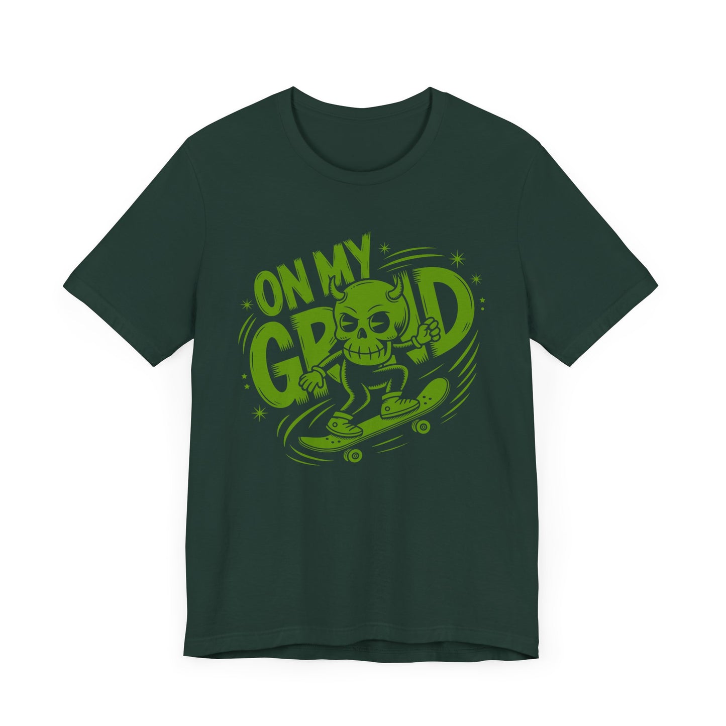 Skateboard Skull Graphic Tee - 'On My Grind' Unisex Shirt