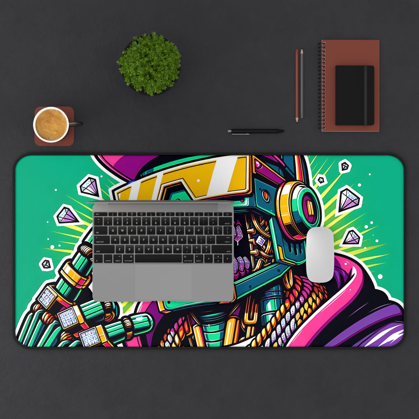 Ice Grilled Robot XXL Mousepad Desk Mat