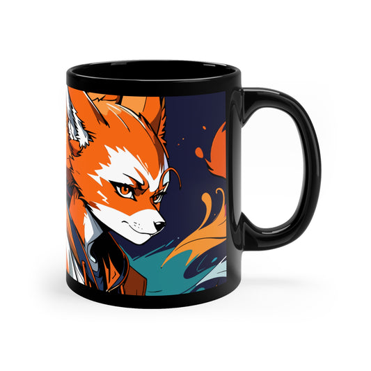 Kitsune 11oz Black Mug