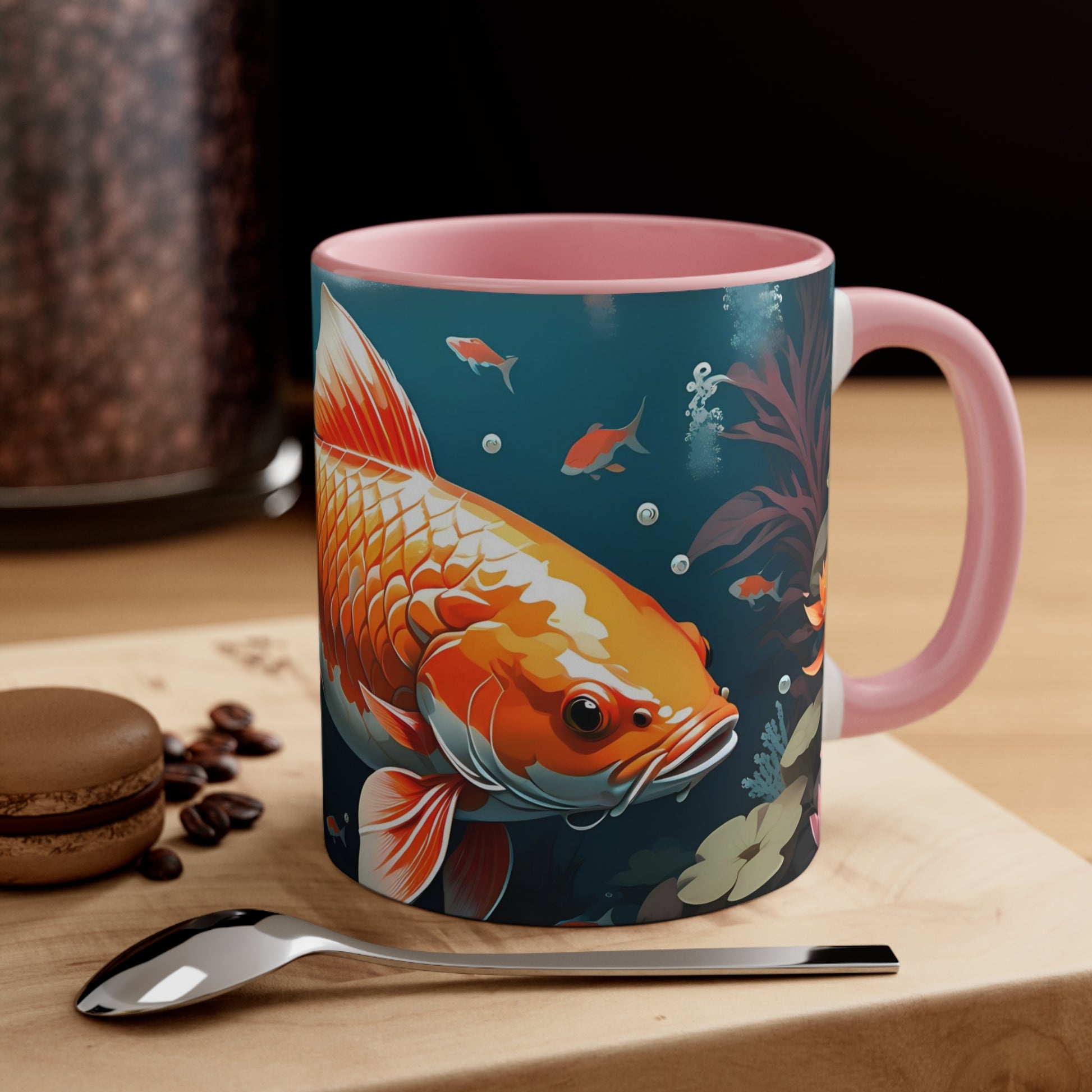 japanese koi fish accent coffee mug 11oz