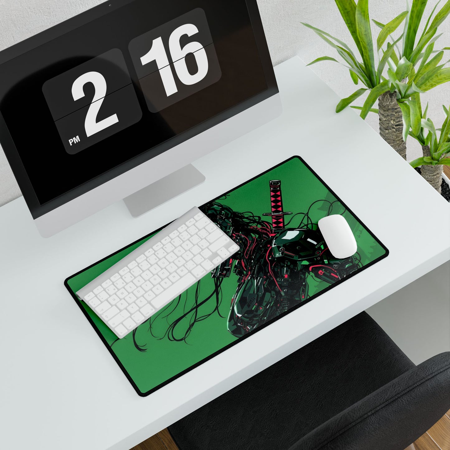 Futuristic Cyberpunk Femme Fatal Mouse Pad Desk Mat