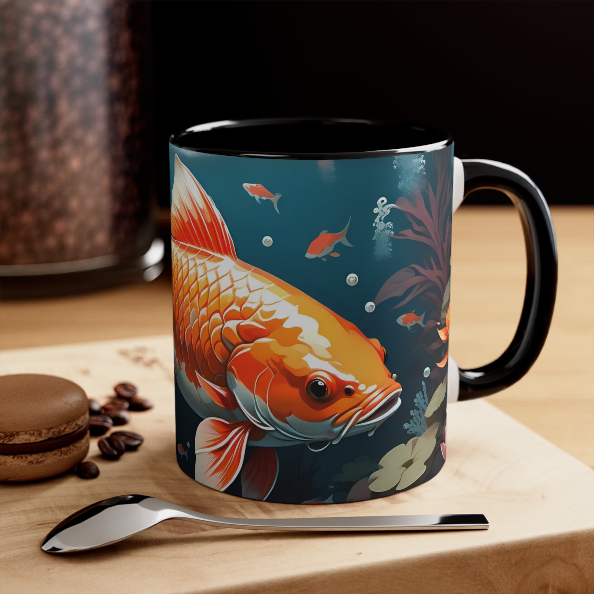 japanese koi fish accent coffee mug 11oz