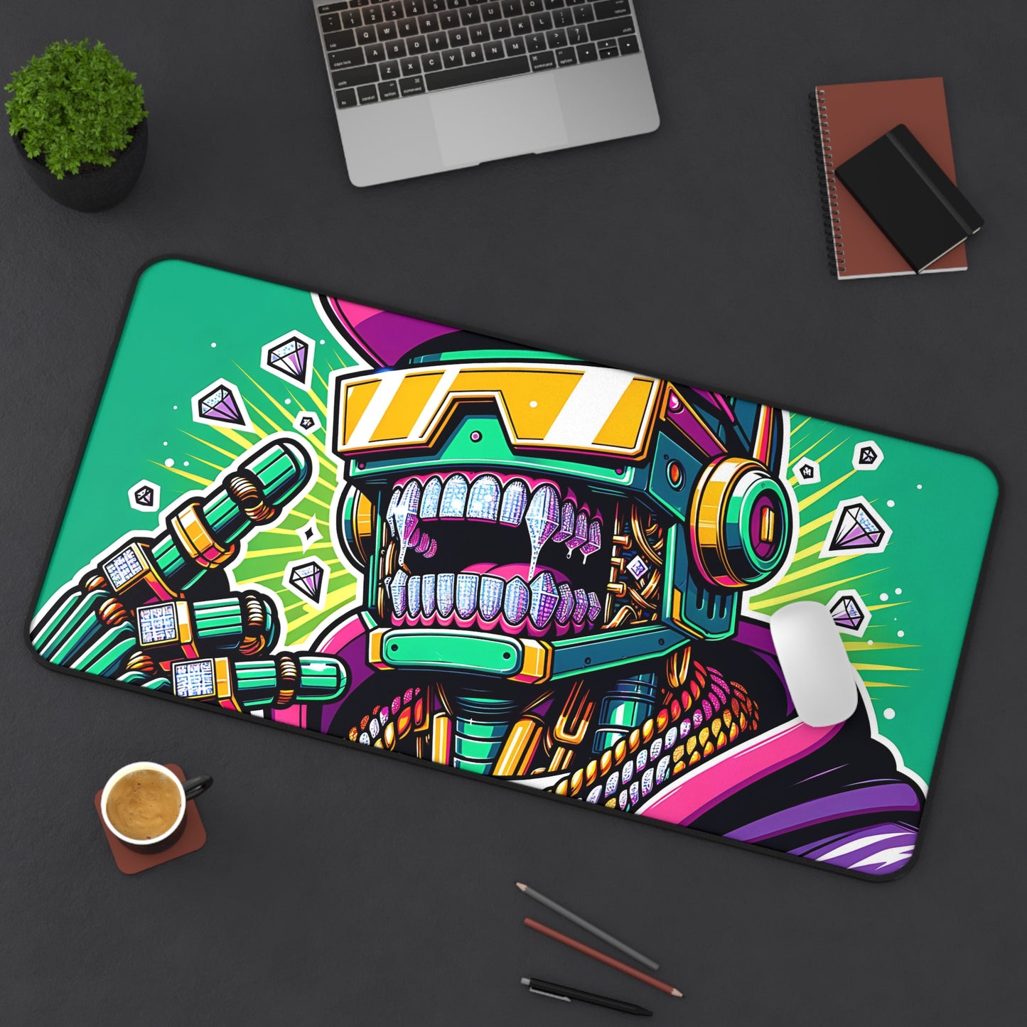 Ice Grilled Robot XXL Mousepad Desk Mat
