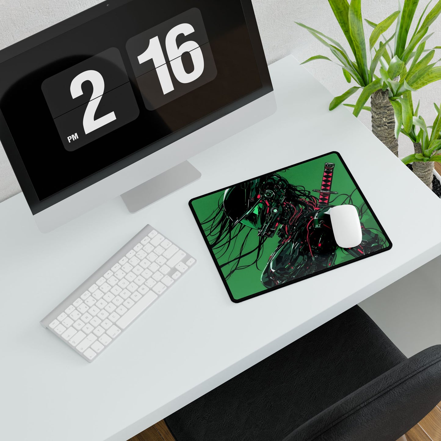 Futuristic Cyberpunk Femme Fatal Mouse Pad Desk Mat