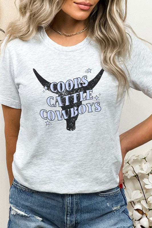Coors Cattle Cowboys Longhorn Outline Graphic Tee