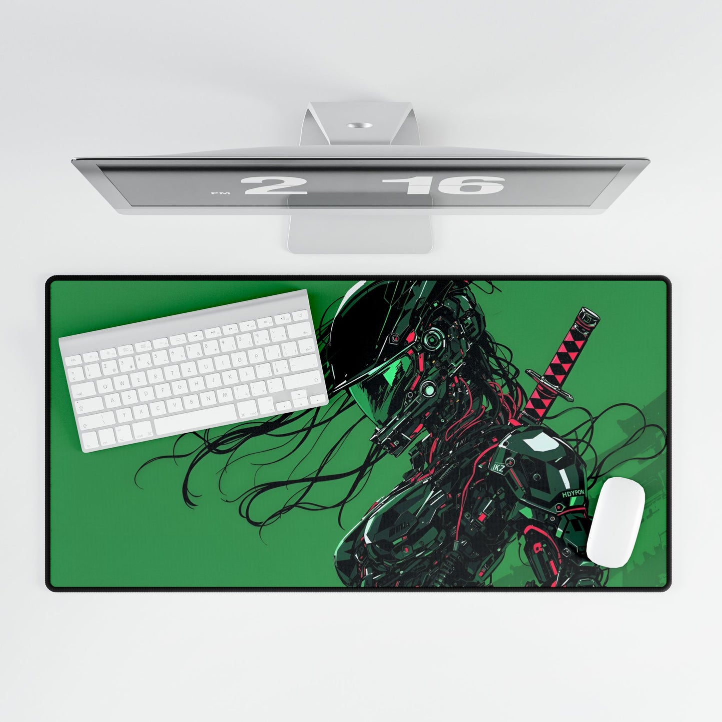 Futuristic Cyberpunk Femme Fatal Mouse Pad Desk Mat