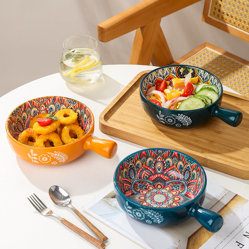 Bohemian Patterned Glazed Bowl