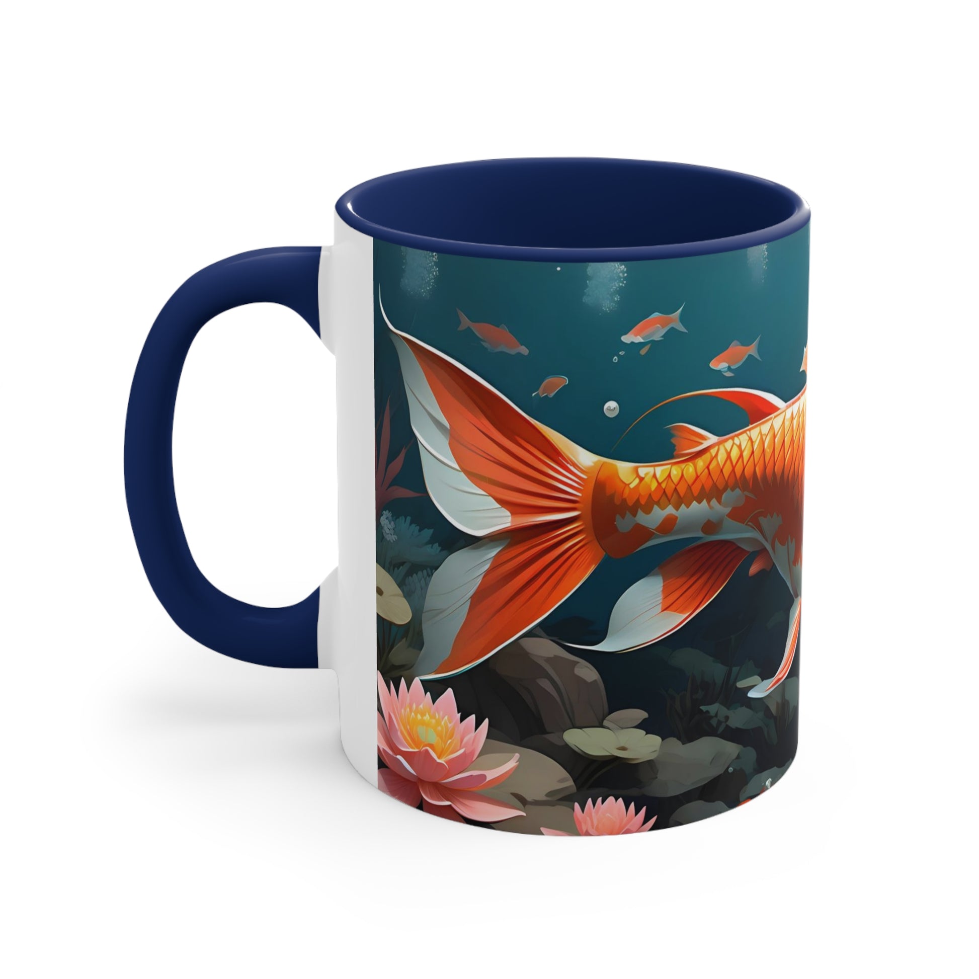 japanese koi fish accent coffee mug 11oz
