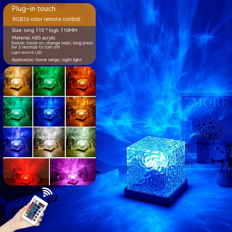 Night Light USB Rotating Projection Crystal Table Lamp