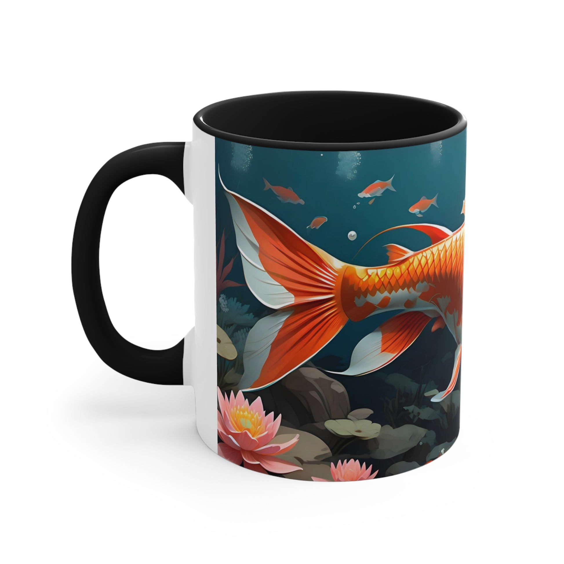 japanese koi fish accent coffee mug 11oz