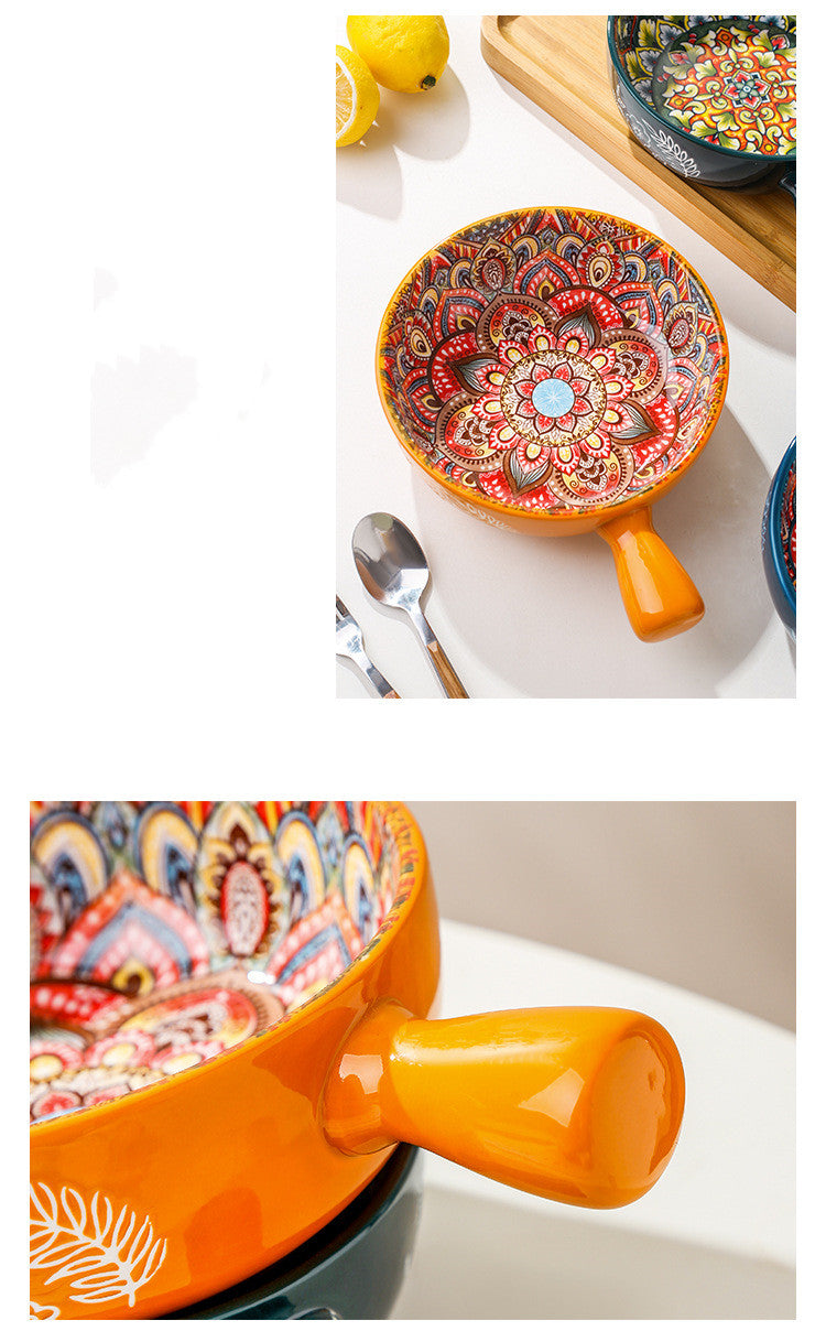Bohemian Patterned Glazed Bowl