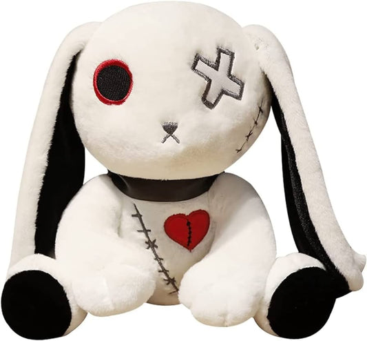 Goth Punk Bunny Rabbit Plush Toy - 10in/25cm