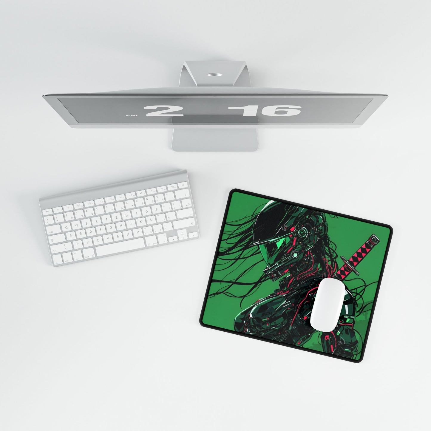 Futuristic Cyberpunk Femme Fatal Mouse Pad Desk Mat
