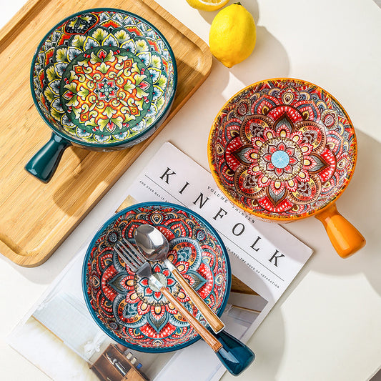 Bohemian Patterned Glazed Bowl