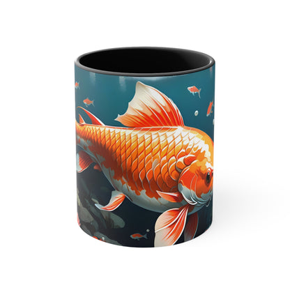 japanese koi fish accent coffee mug 11oz