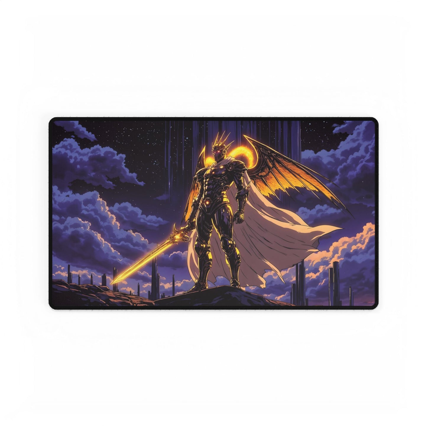 Celestial Warrior of Light Gaming Mouse Pad – Epic Fantasy RPG Art