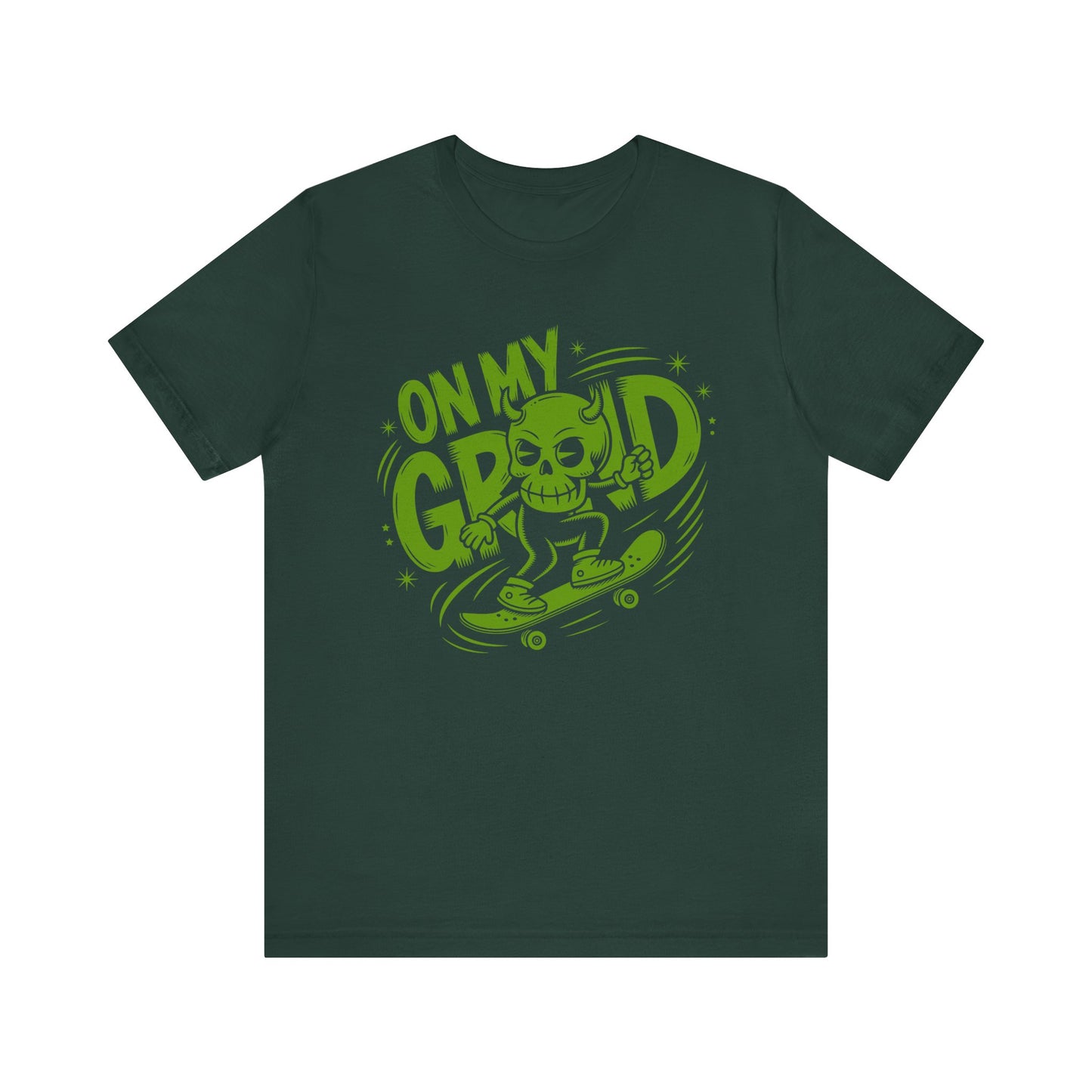 Skateboard Skull Graphic Tee - 'On My Grind' Unisex Shirt