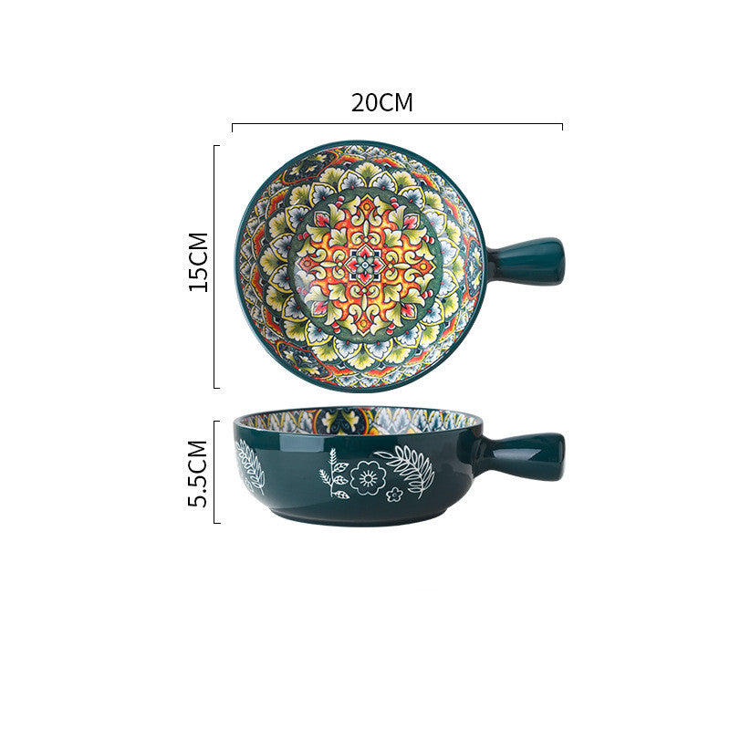 Bohemian Patterned Glazed Bowl