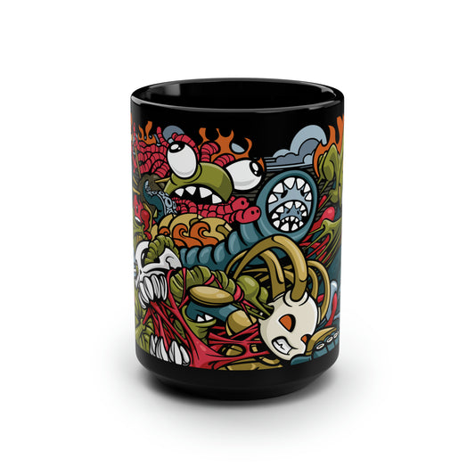 Big Brawl Black Mug, 15oz