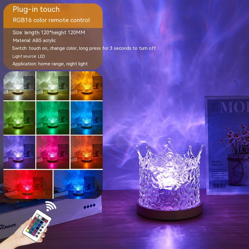 Night Light USB Rotating Projection Crystal Table Lamp