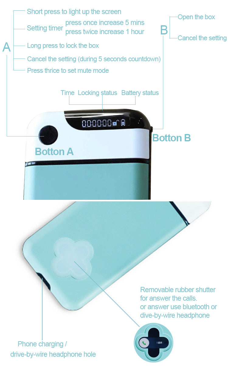 Smartphone Timed Lock Box V2 - Secure Privacy and Self-Discipline