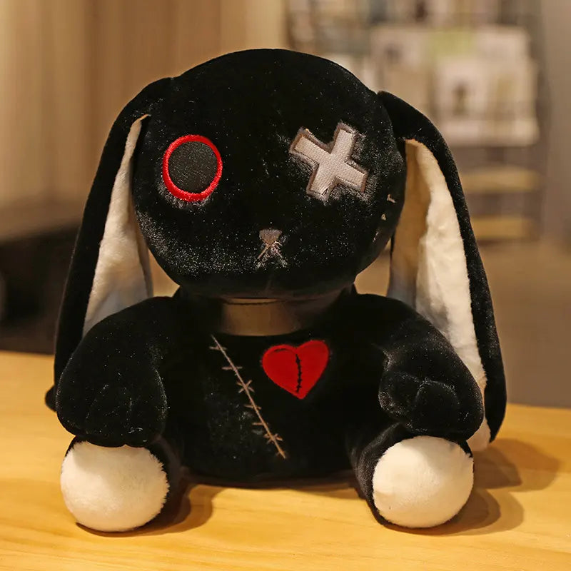 Goth Punk Bunny Rabbit Plush Toy - 10in/25cm