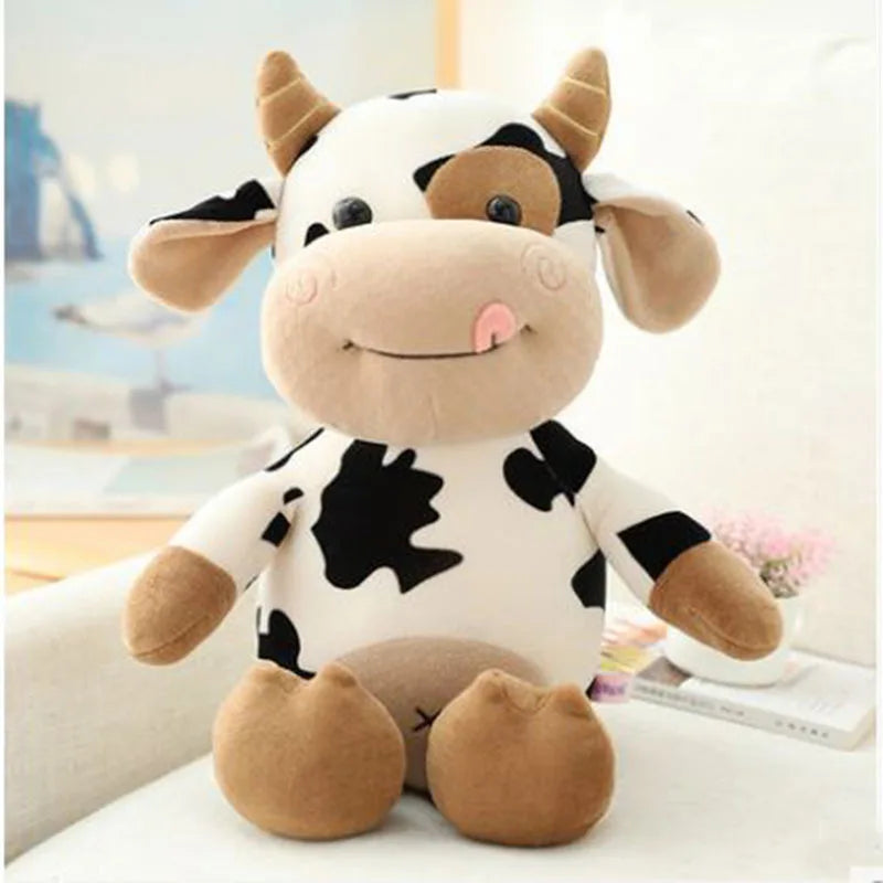 Valentine's Gift Plushie Cow in Heart Sweater - 12in (30cm)