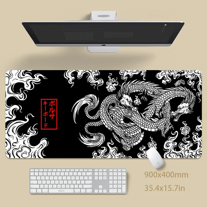 Dragon-Themed XXL Gaming Deskpad 16x35 in (40x90cm)