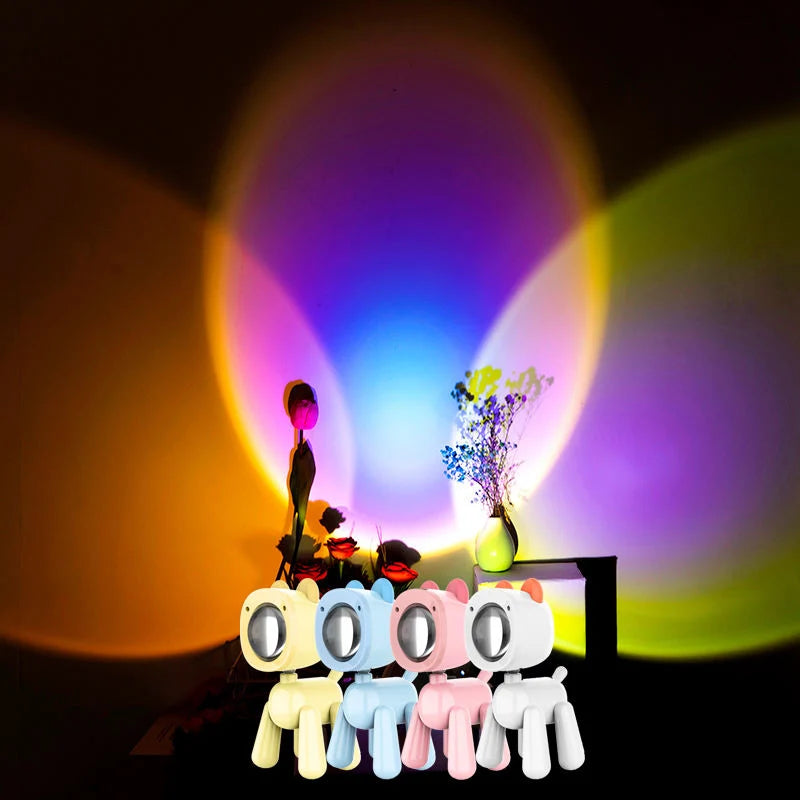 Robot Dog Sunset and Rainbow Projection Light