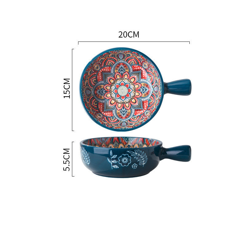 Bohemian Patterned Glazed Bowl