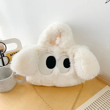 Kawaii Cute Eyes plush tote bag