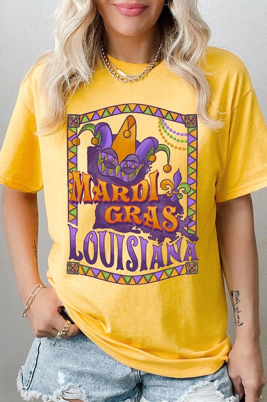 Louisiana Mardi Gras Graphic Plus Heavyweight Tee