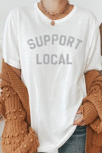 Distressed Support Local Graphic Tee