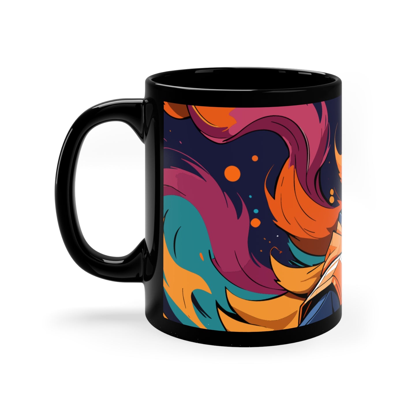 Kitsune 11oz Black Mug