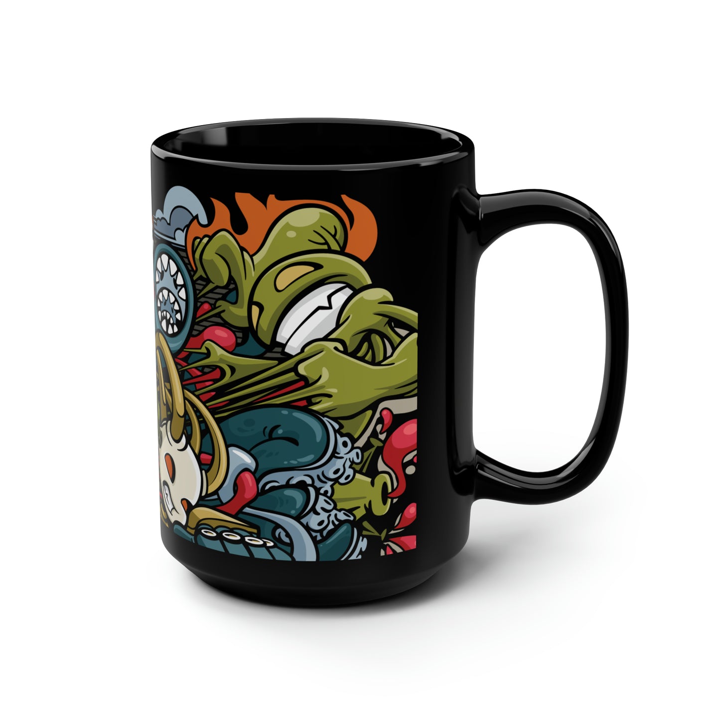 Big Brawl Black Mug, 15oz