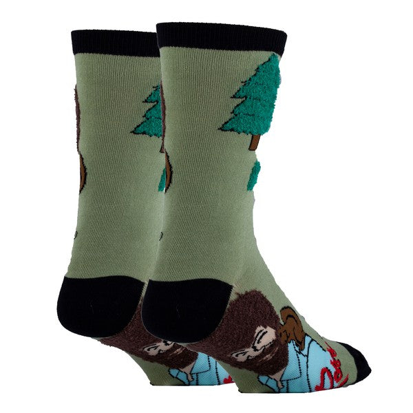 Painting Bob Ross - Men's Cotton Crew Funny Socks