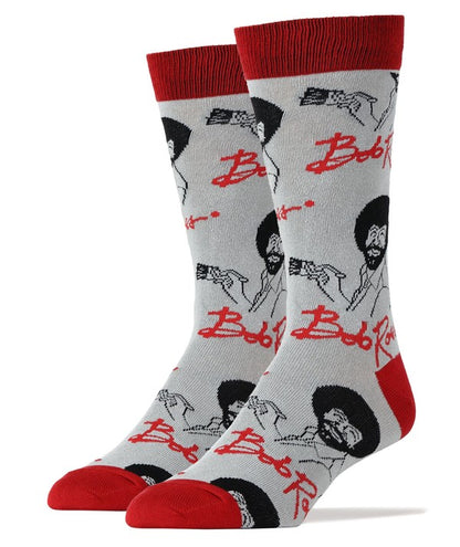 It's Bob Ross - Men's Cotton Crew Funny Socks