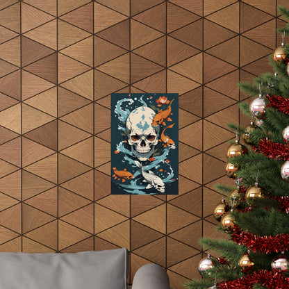 Underwater Skull Matte Vertical Poster