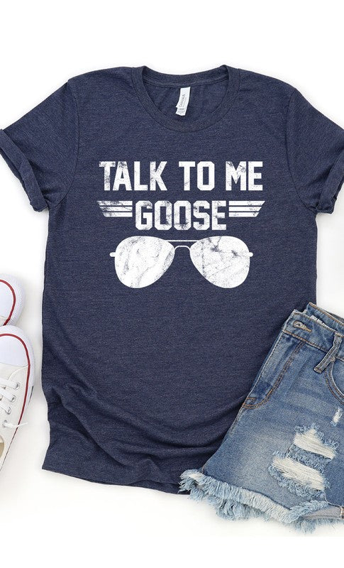 Talk to Me Goose White Ink Graphic Tee PLUS