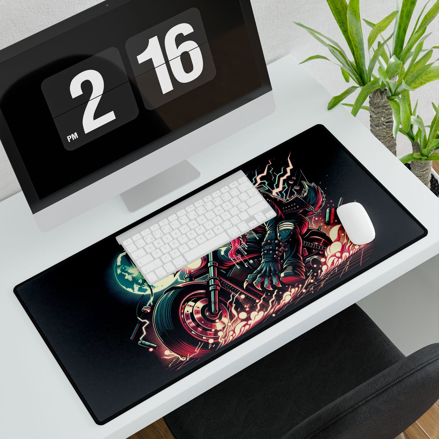 Motorcycle Wolf Gaming Mouse Pad Desk Mat