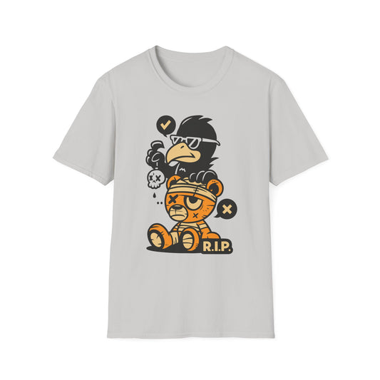 Damaged Bear and Punk Crow Unisex Graphic T-Shirt