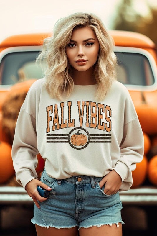 Fall Vibes Graphic Fleece Sweatshirts