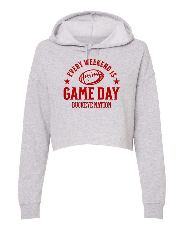 Every Weekend is Game Day Buckeye Cropped Hoodie