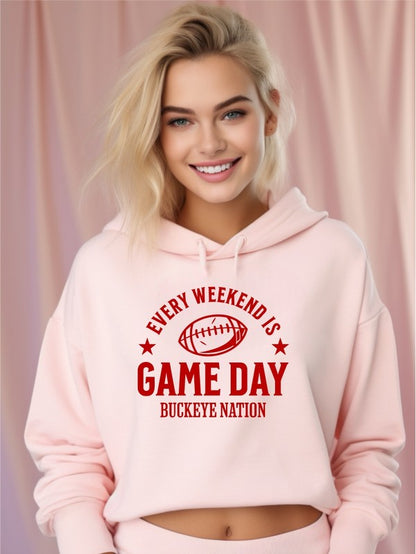 Every Weekend is Game Day Buckeye Cropped Hoodie