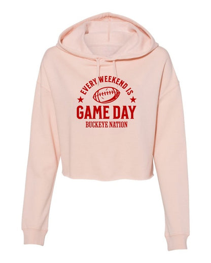 Every Weekend is Game Day Buckeye Cropped Hoodie