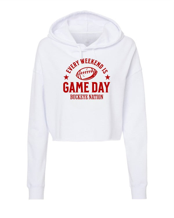 Every Weekend is Game Day Buckeye Cropped Hoodie