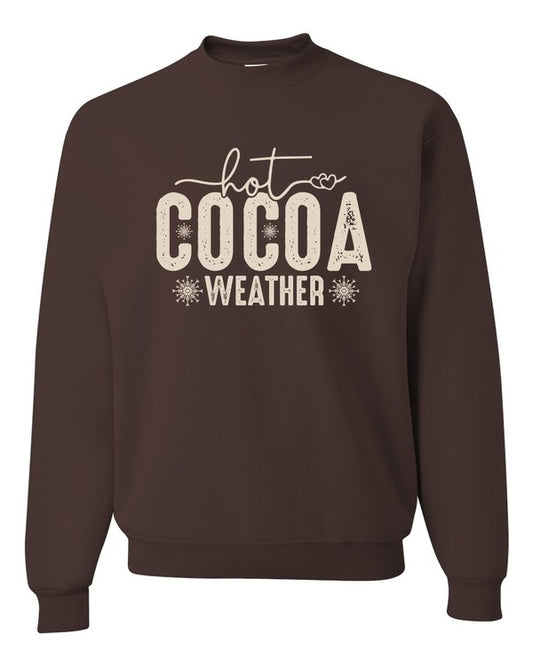 Hot Cocoa Weather Brown Graphic Crew Sweatshirt