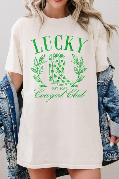 Lucky Cowgirl Boots  Graphic Heavy Cotton Tee